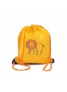 Sac à dos Lion avec des cordelettes jaune.