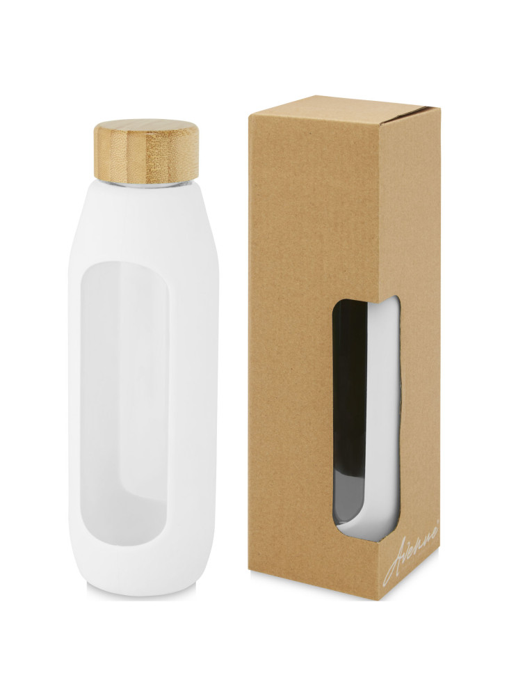 Bouteille Tidan de 600 ml en verre borosilicate avec grip en silicone