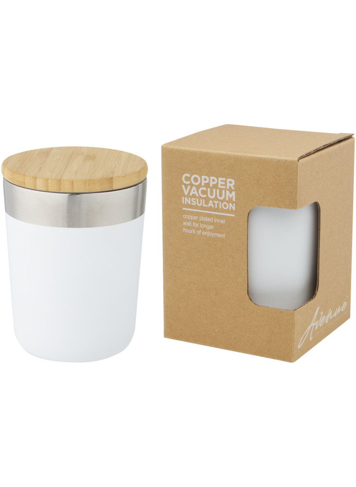 Gobelet publicitaire isotherme Lagan 330 ml couvercle bambou