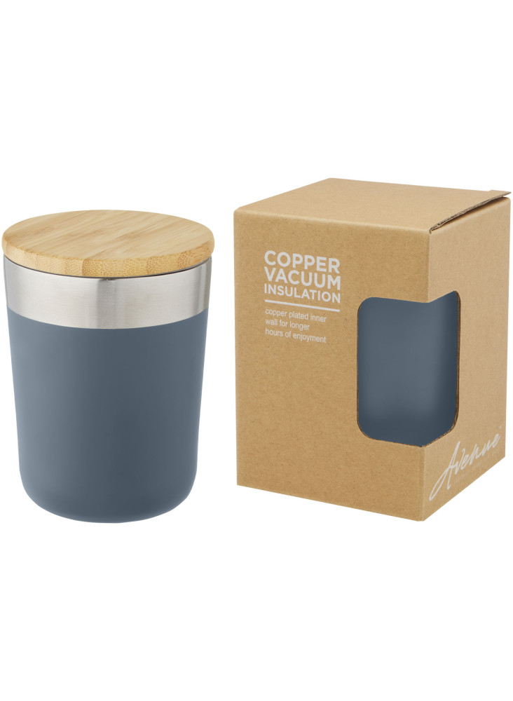 Gobelet publicitaire isotherme Lagan 330 ml couvercle bambou