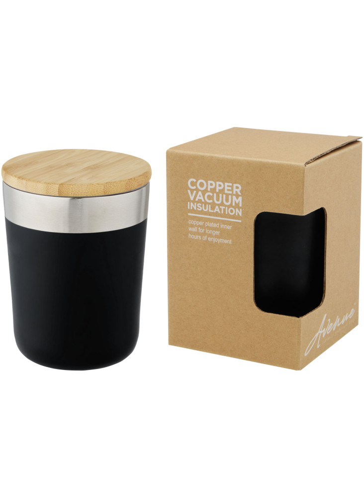 Gobelet publicitaire isotherme Lagan 330 ml couvercle bambou