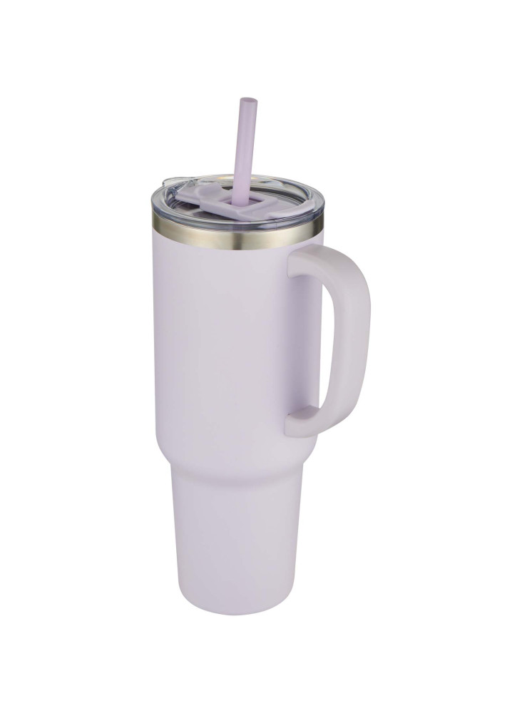 Mug Sydney 1200 ml double paroi certifié RCS avec isolation par le vide et couche de cuivre avec paille