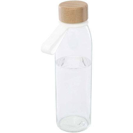 Bouteille d'eau publicitaire verre silicone bambou Porto 500ml