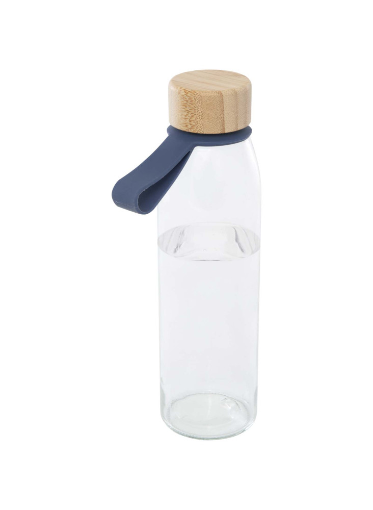 Bouteille d'eau publicitaire verre silicone bambou Porto 500ml