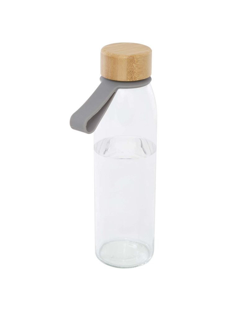 Bouteille d'eau publicitaire verre silicone bambou Porto 500ml