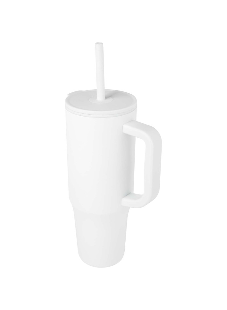 Gobelet publicitaire isotherme Brady avec paille silicone 900 ml