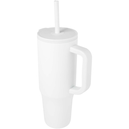 Gobelet publicitaire isotherme Brady avec paille silicone 900 ml
