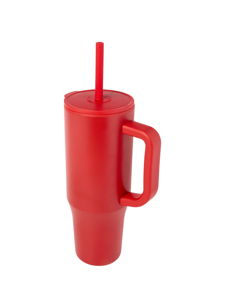 Gobelet publicitaire isotherme Brady avec paille silicone 900 ml