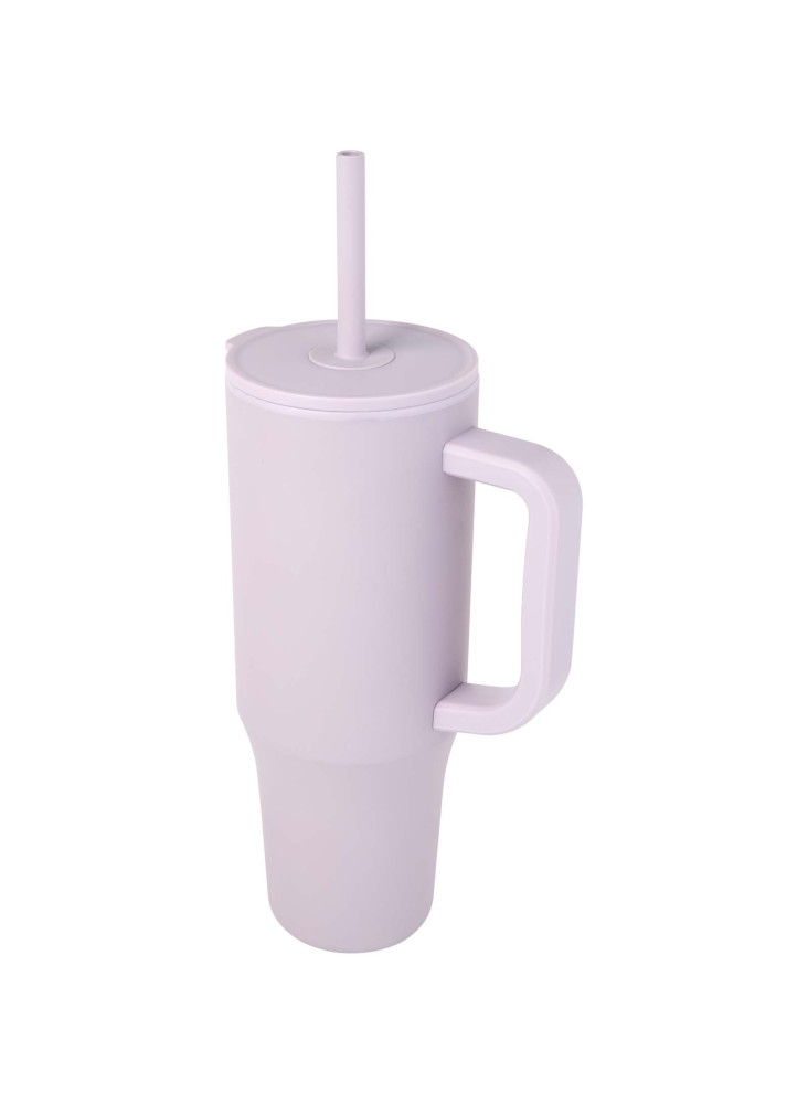 Gobelet publicitaire isotherme Brady avec paille silicone 900 ml