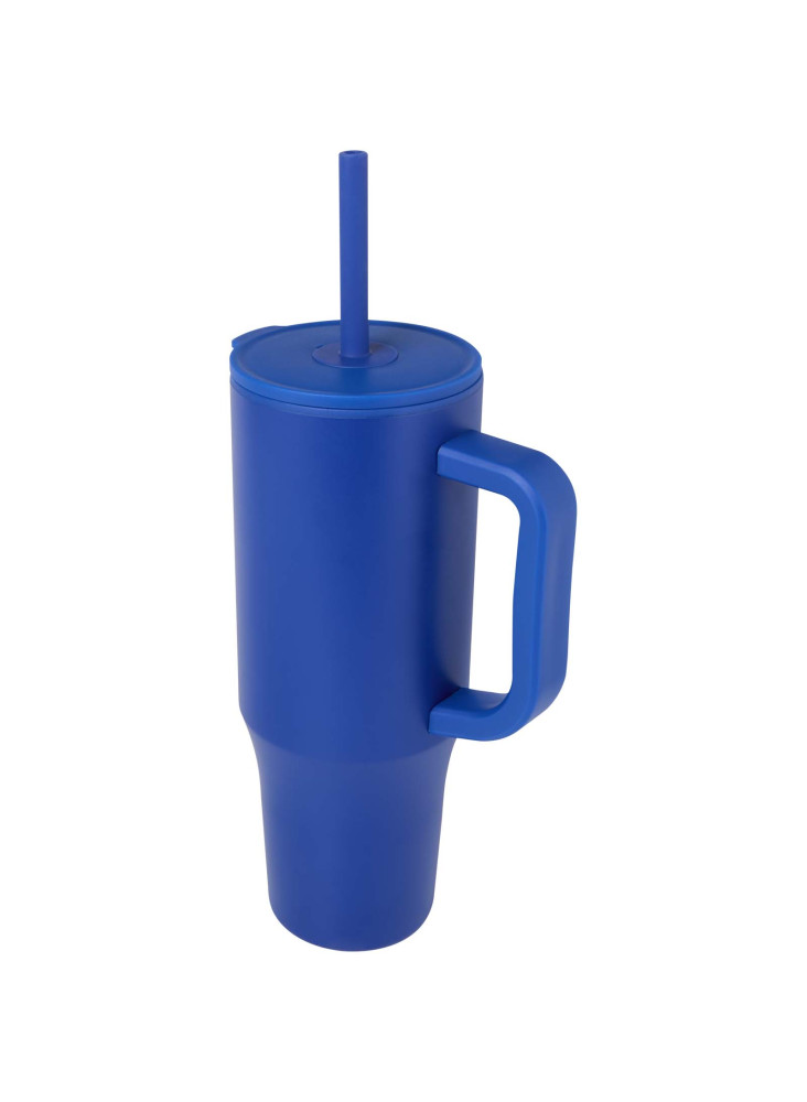 Gobelet publicitaire isotherme Brady avec paille silicone 900 ml
