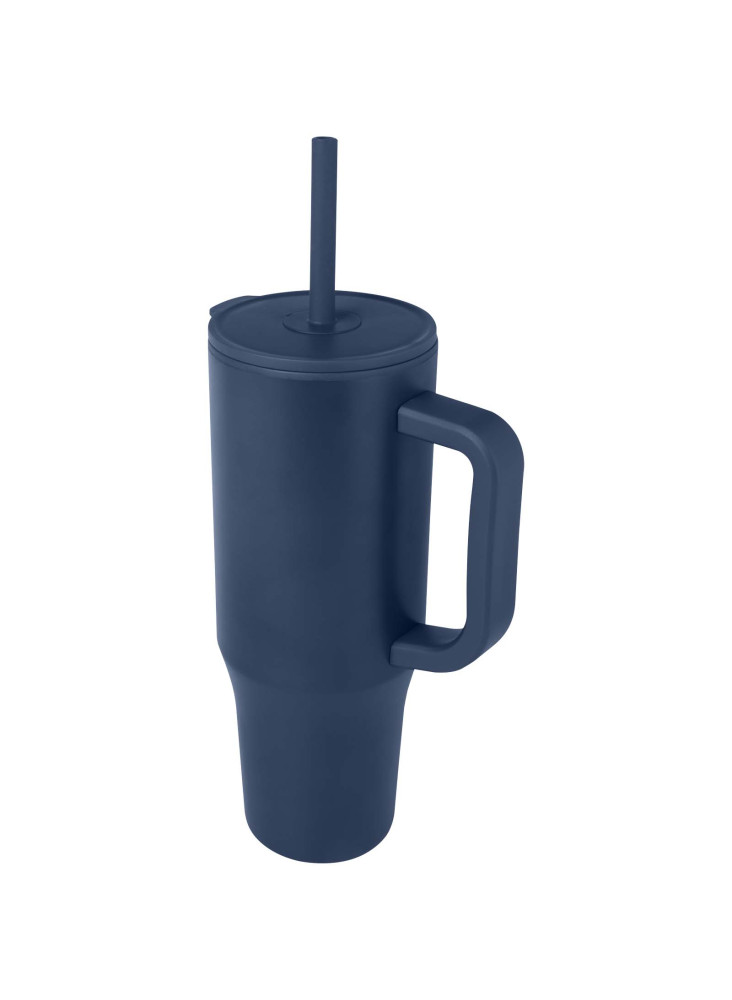 Gobelet publicitaire isotherme Brady avec paille silicone 900 ml
