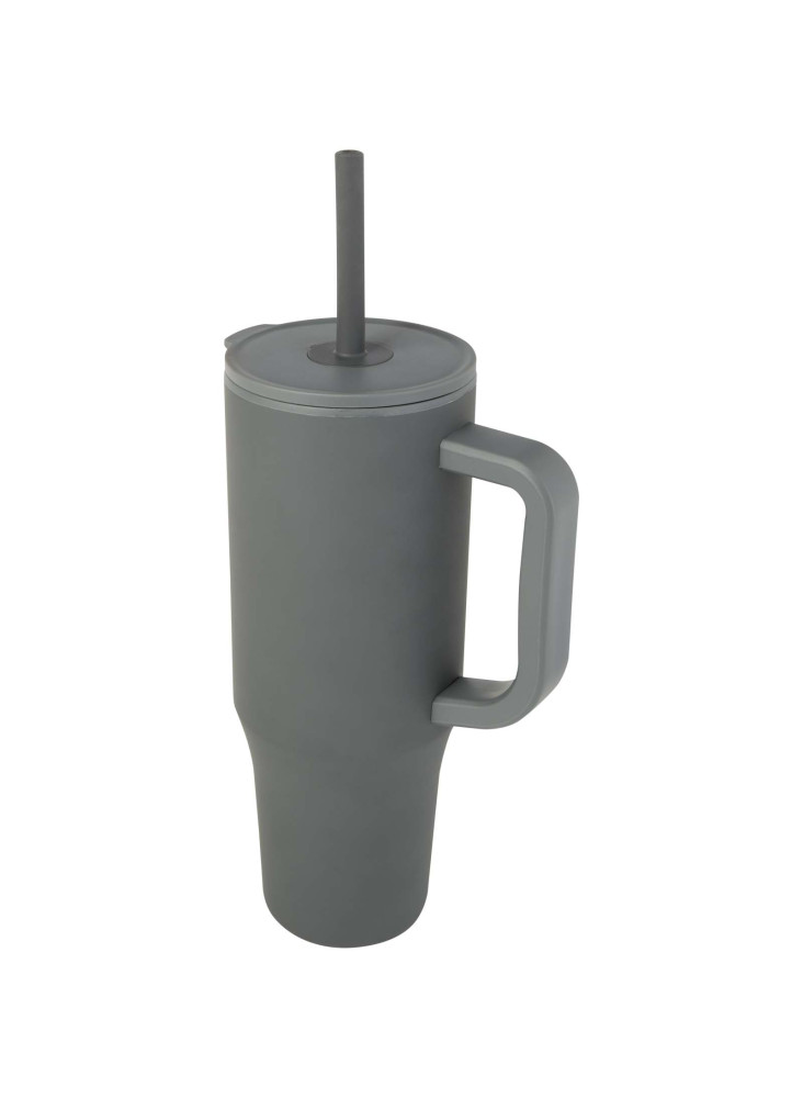 Gobelet publicitaire isotherme Brady avec paille silicone 900 ml