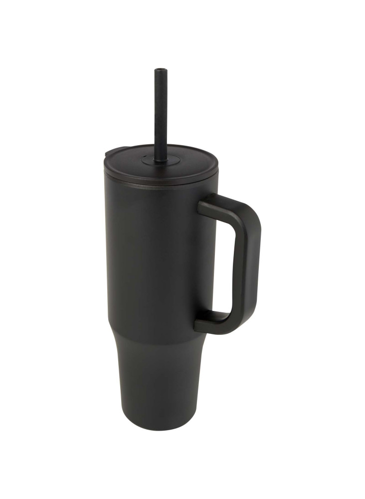 Gobelet publicitaire isotherme Brady avec paille silicone 900 ml