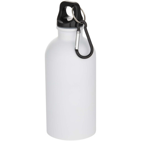 Bouteille d'eau publicitaire inox mate recyclée mousqueton Oregon 400ml