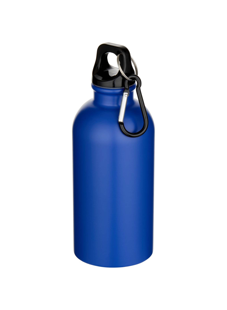 Bouteille d'eau publicitaire inox mate recyclée mousqueton Oregon 400ml