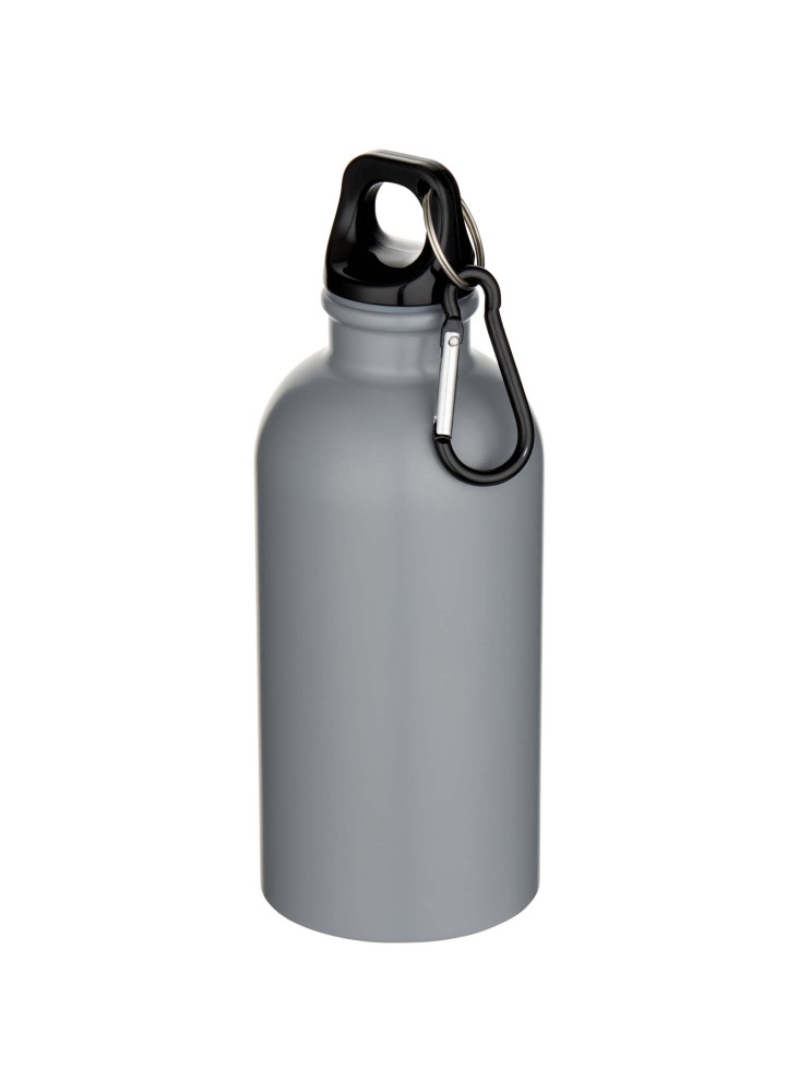 Bouteille d'eau publicitaire inox mate recyclée mousqueton Oregon 400ml
