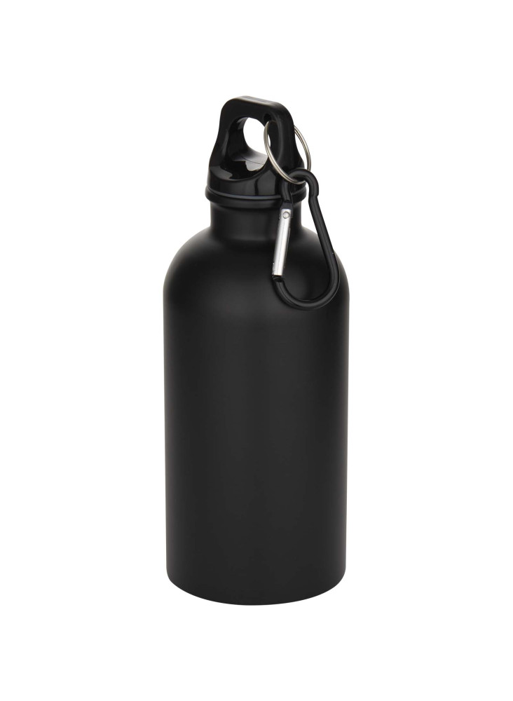 Bouteille d'eau publicitaire inox mate recyclée mousqueton Oregon 400ml