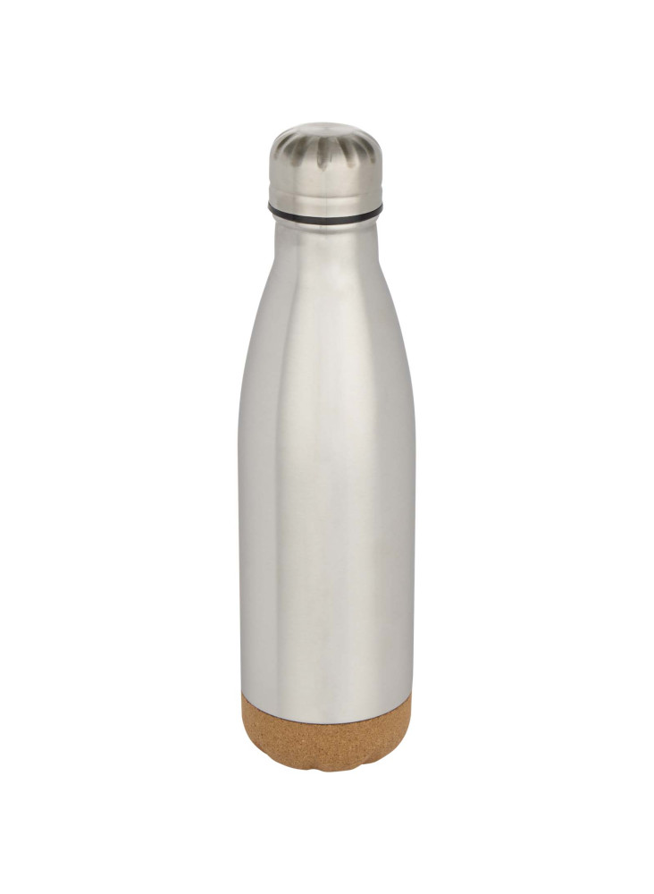 Bouteille d’eau Cove de 500 ml en acier inoxydable isolée sous vide et à double paroi avec détails en liège