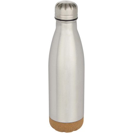 Bouteille d’eau Cove de 500 ml en acier inoxydable isolée sous vide et à double paroi avec détails en liège