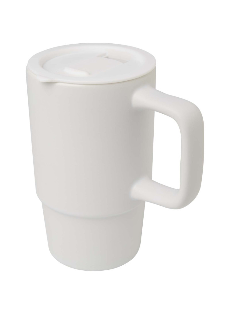 Mug Carter en céramique de 450 ml avec couvercle en plastique
