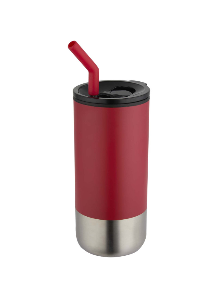 Gobelet isotherme Grayson 480 ml certifié RCS avec paille en silicone