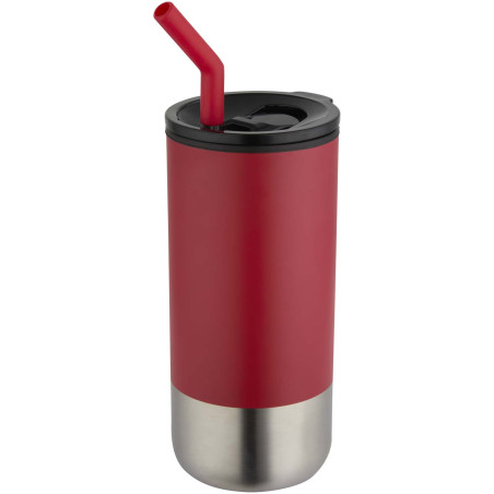 Gobelet publicitaire isotherme Grayson avec paille 480 ml