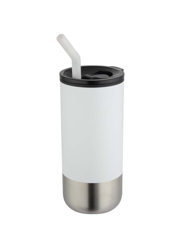 Gobelet publicitaire isotherme Grayson avec paille 480 ml