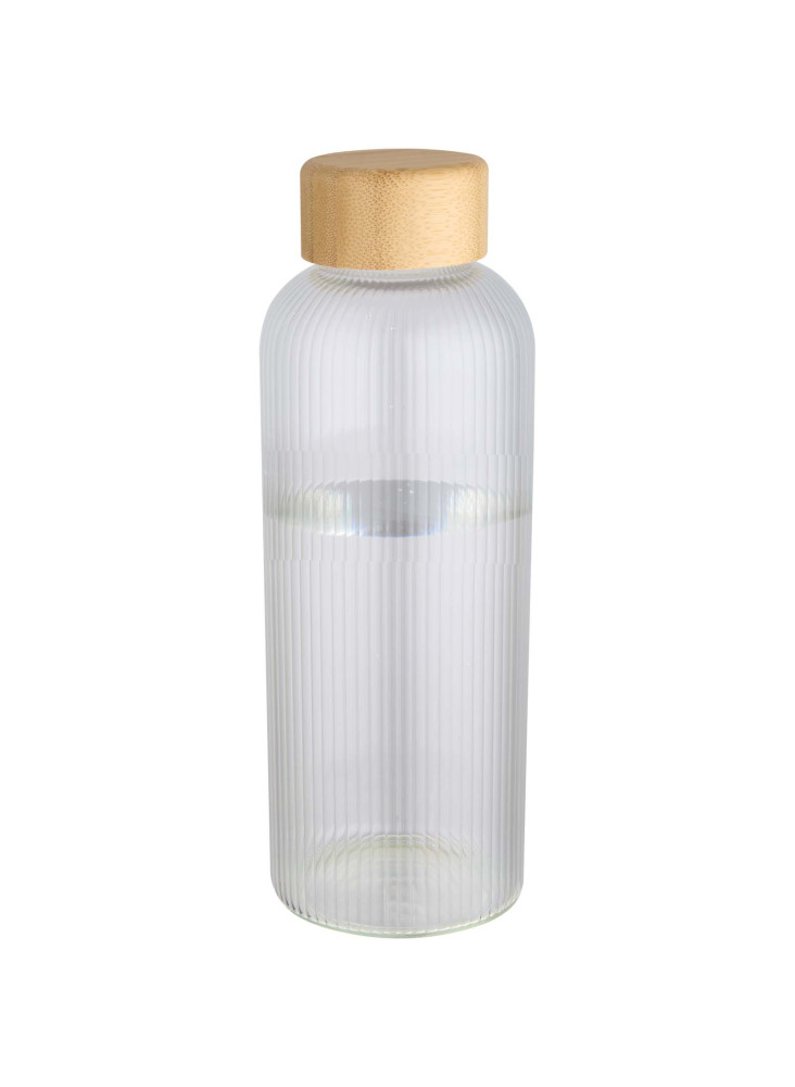 Bouteille en verre borosilicate Mirage simple paroi de 650 ml avec couvercle en bambou