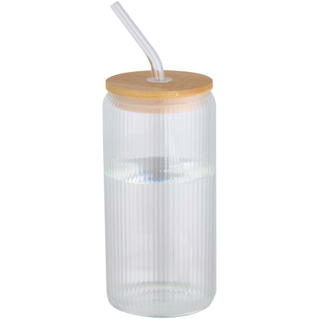 Pot publicitaire verre borosilicate bambou Mirage 500ml