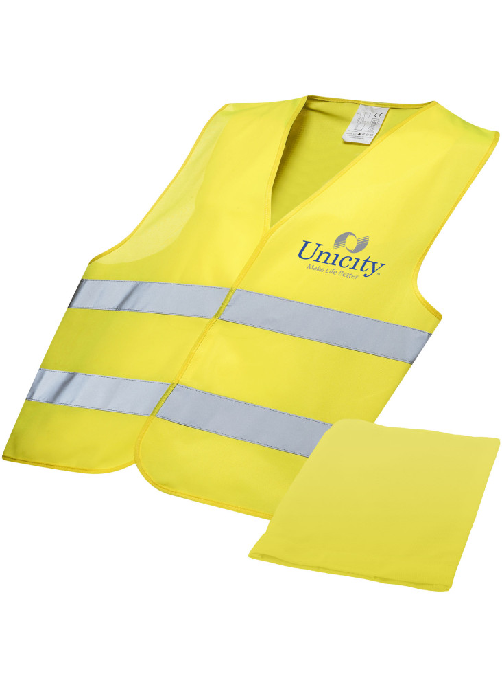 Gilet publicitaire dans une pochette pour usage professionnel Watch-out RFX