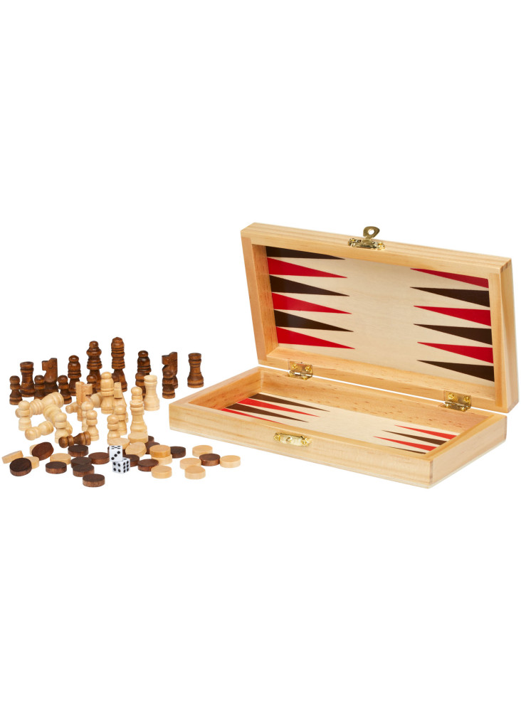 Jeu de plateau publicitaire 3 en 1 bois Mugo