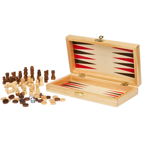 Jeu de plateau publicitaire 3 en 1 bois Mugo