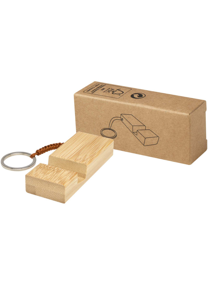 Support publicitaire téléphone bambou porte-clés Bosona