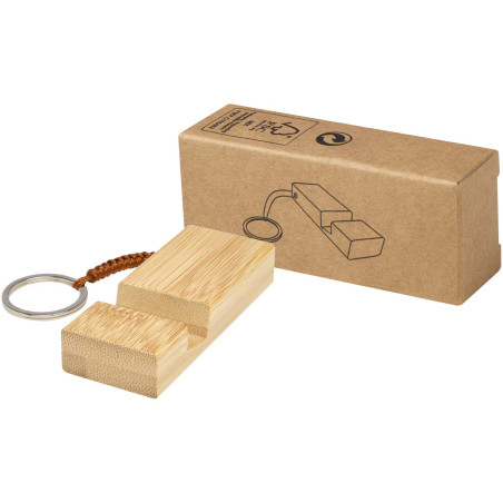 Support publicitaire téléphone bambou porte-clés Bosona
