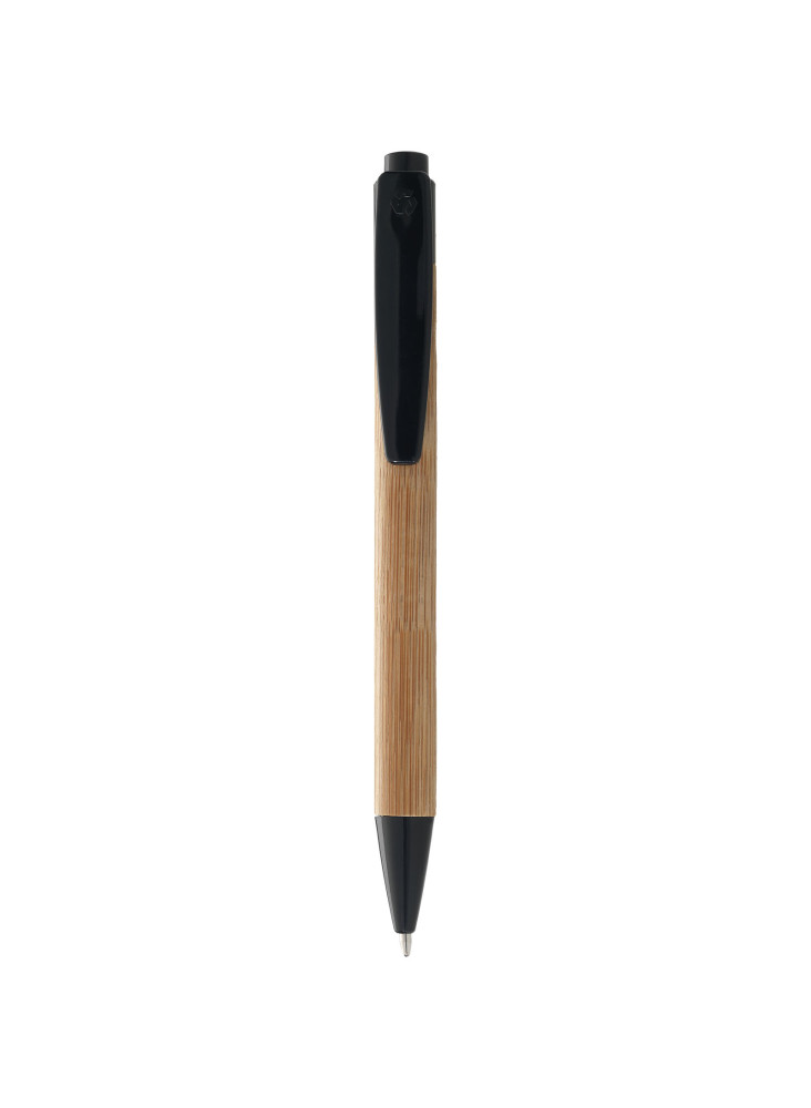 Stylo bille publicitaire en bambou encre noire Borneo