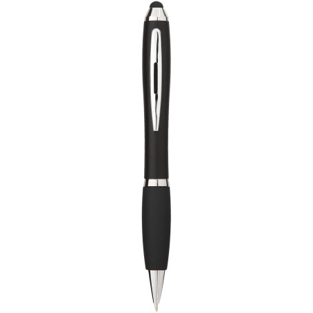 Stylo bille publicitaire stylet coloré avec grip noir encre noire Nash