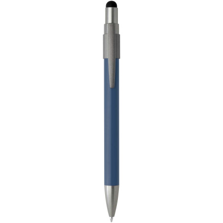 Stylo bille recyclé RCS avec stylet et toupie antistress (encre bleue) Rill