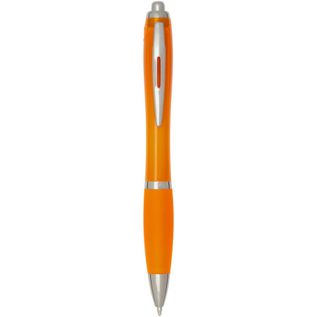 Stylo bille en plastique recyclé RCS avec corps et grip colorés (encre noire) Nash