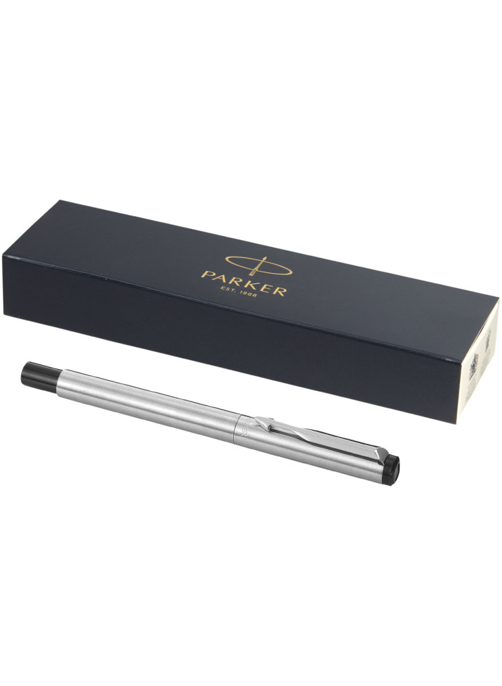 Stylo roller publicitaire inox encre noire Vector Parker
