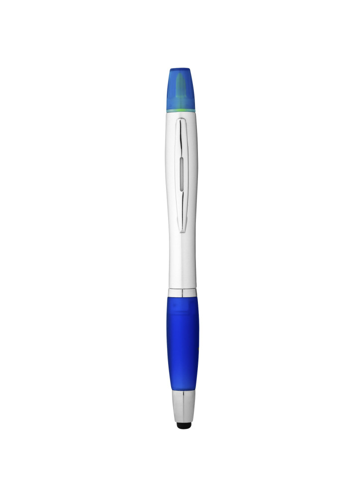 Stylo bille publicitaire avec fonction stylet et surligneur encre noire Nash