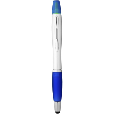 Stylo bille publicitaire avec fonction stylet et surligneur encre noire Nash
