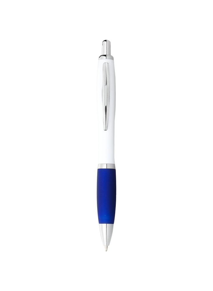 Stylo bille avec corps blanc et grip coloré Nash (encre bleue)