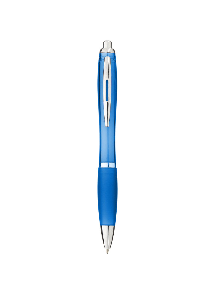Stylo bille publicitaire avec corps et grip colorés encre bleue Nash