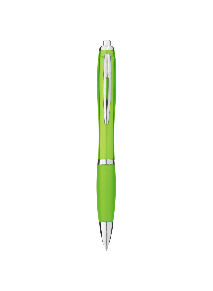 Stylo bille publicitaire avec corps et grip colorés encre bleue Nash