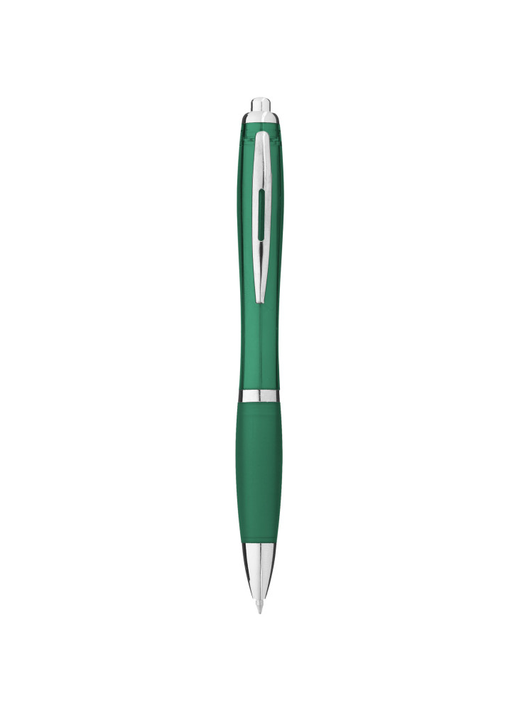 Stylo bille publicitaire avec corps et grip colorés encre bleue Nash