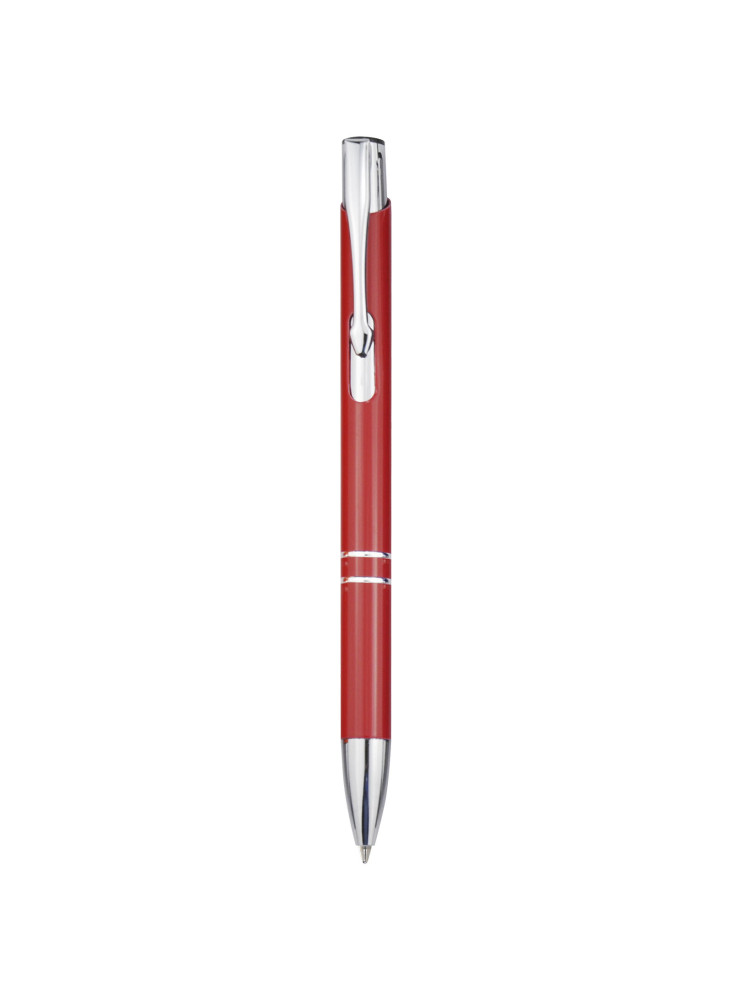 Stylo bille publicitaire rétractable en aluminium encre bleue Moneta