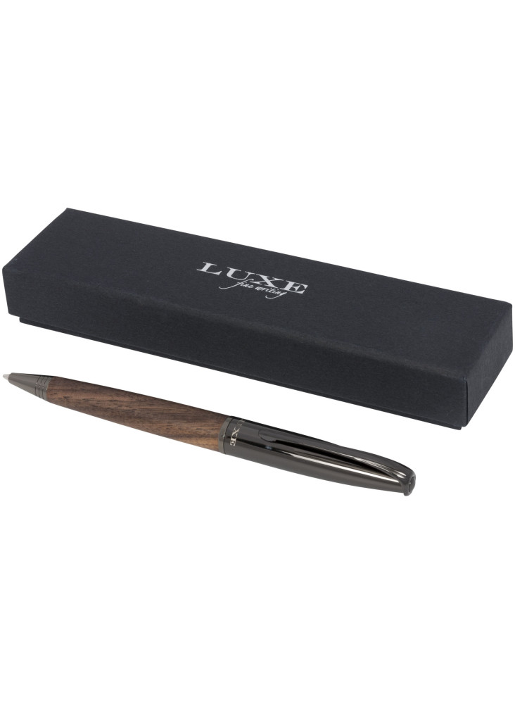 Stylo bille publicitaire corps bois encre noire Loure Luxe