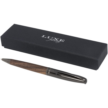 Stylo bille publicitaire corps bois encre noire Loure Luxe