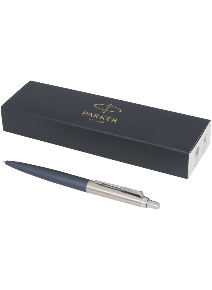 Stylo bille publicitaire mat avec finitions chrome encre bleue Jotter XL Parker