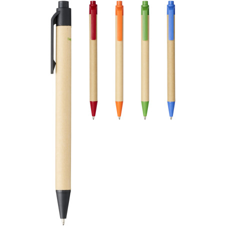 Stylo bille en carton recyclé et plastique de maïs Berk (encre noire)